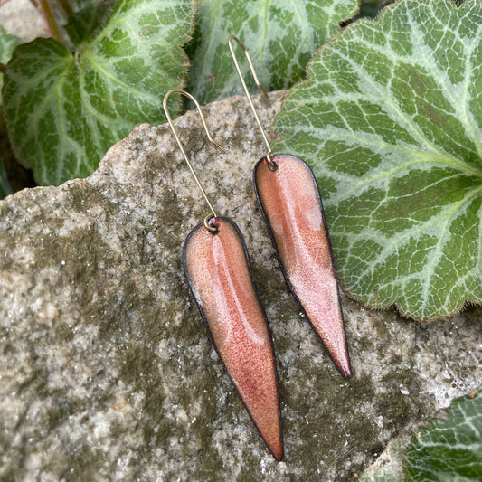 Rose Long Leaf Earrings