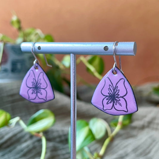 Orchid Pink Enamel Butterfly 'Doodle' Earrings