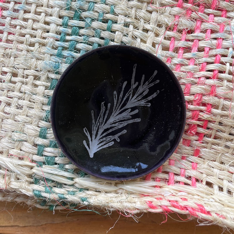 Mini Black Enamel Rosemary "Doodle" Trinket Dish