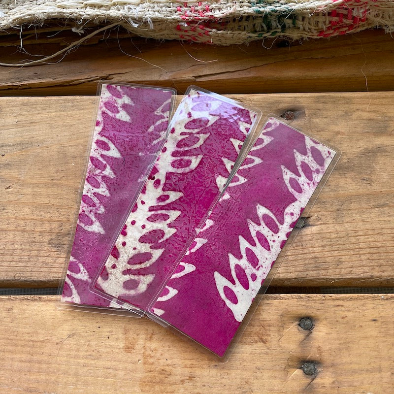 Hot Pink Batik Decorative Paper Bookmark