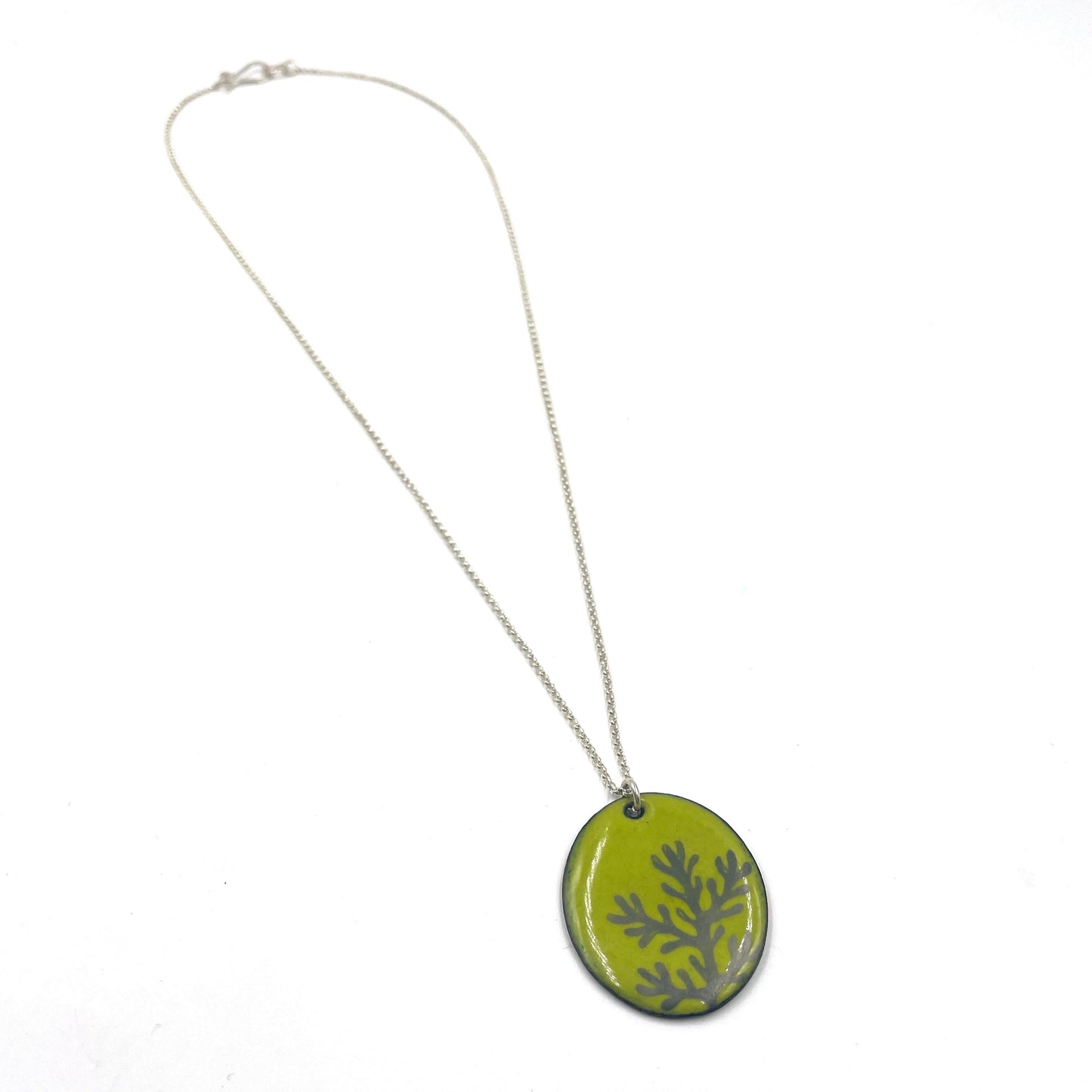 Chartreuse Enamel Coral 'Doodle' Necklace