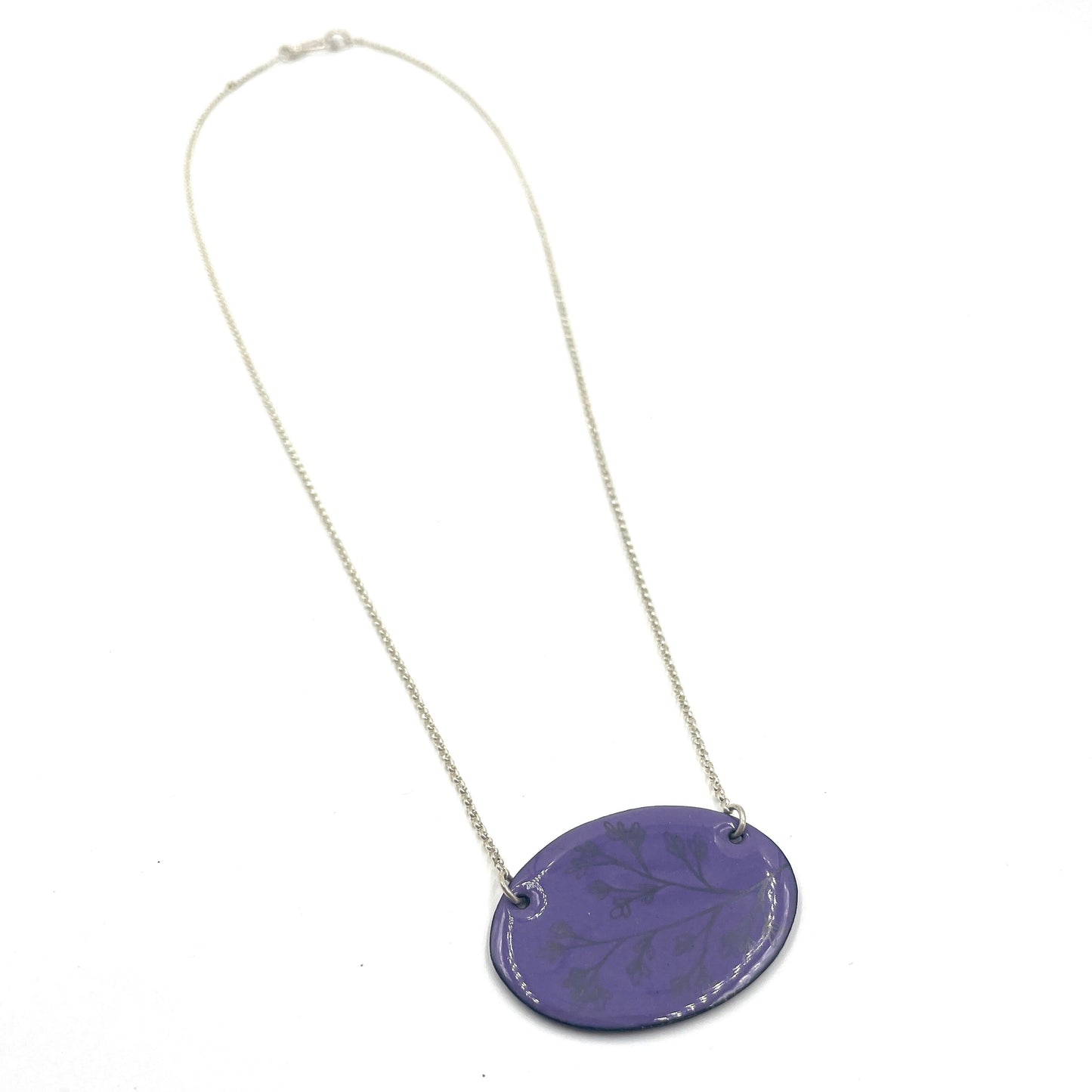 Purple Queen Anne's lace 'Doodle' Necklace