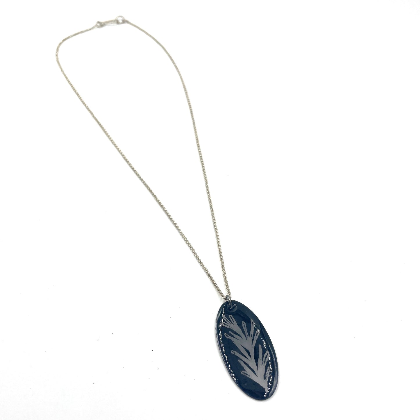 Black Enamel Rosemary 'Doodle' Necklace