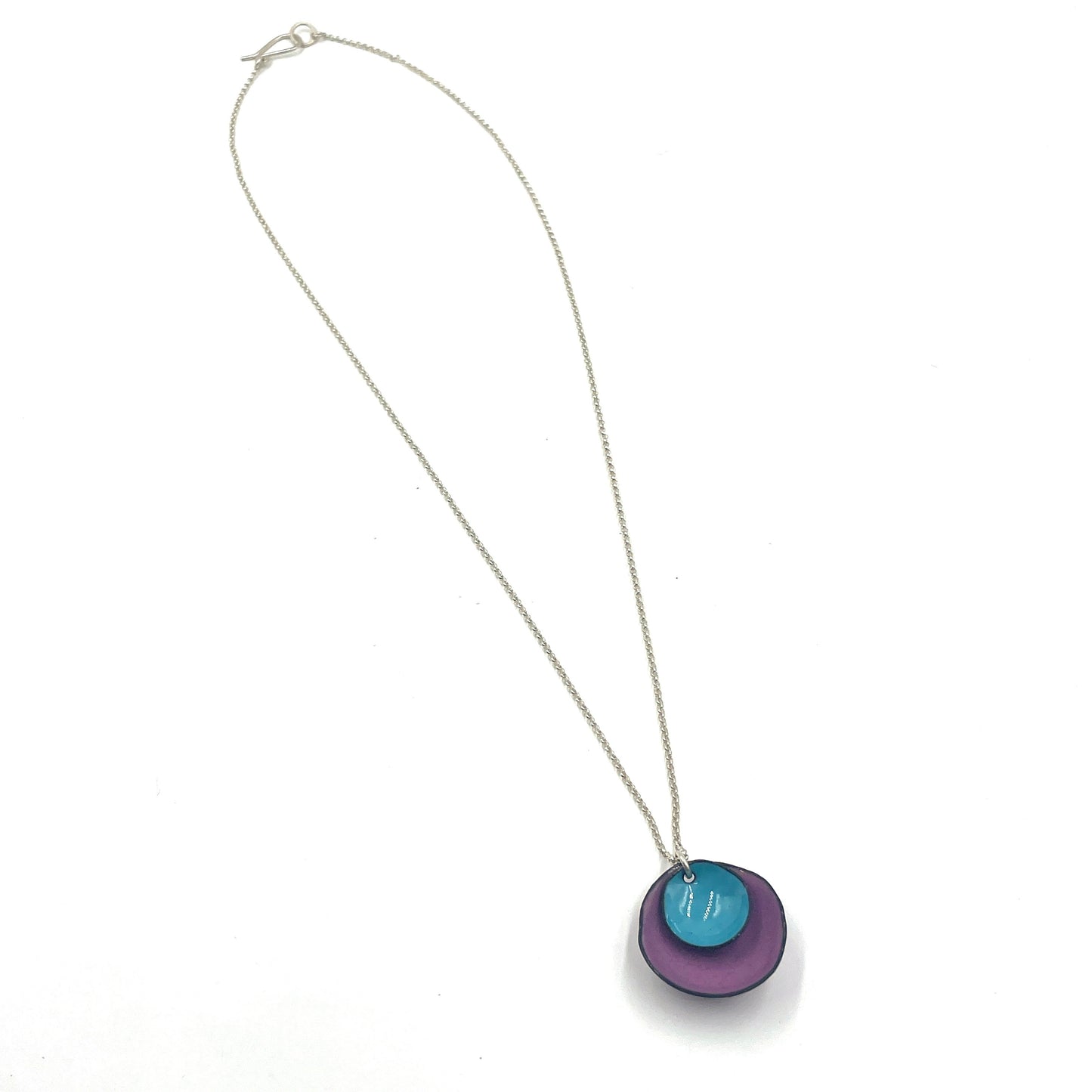 Orchid Pink & Turquoise Flower Cup Necklace