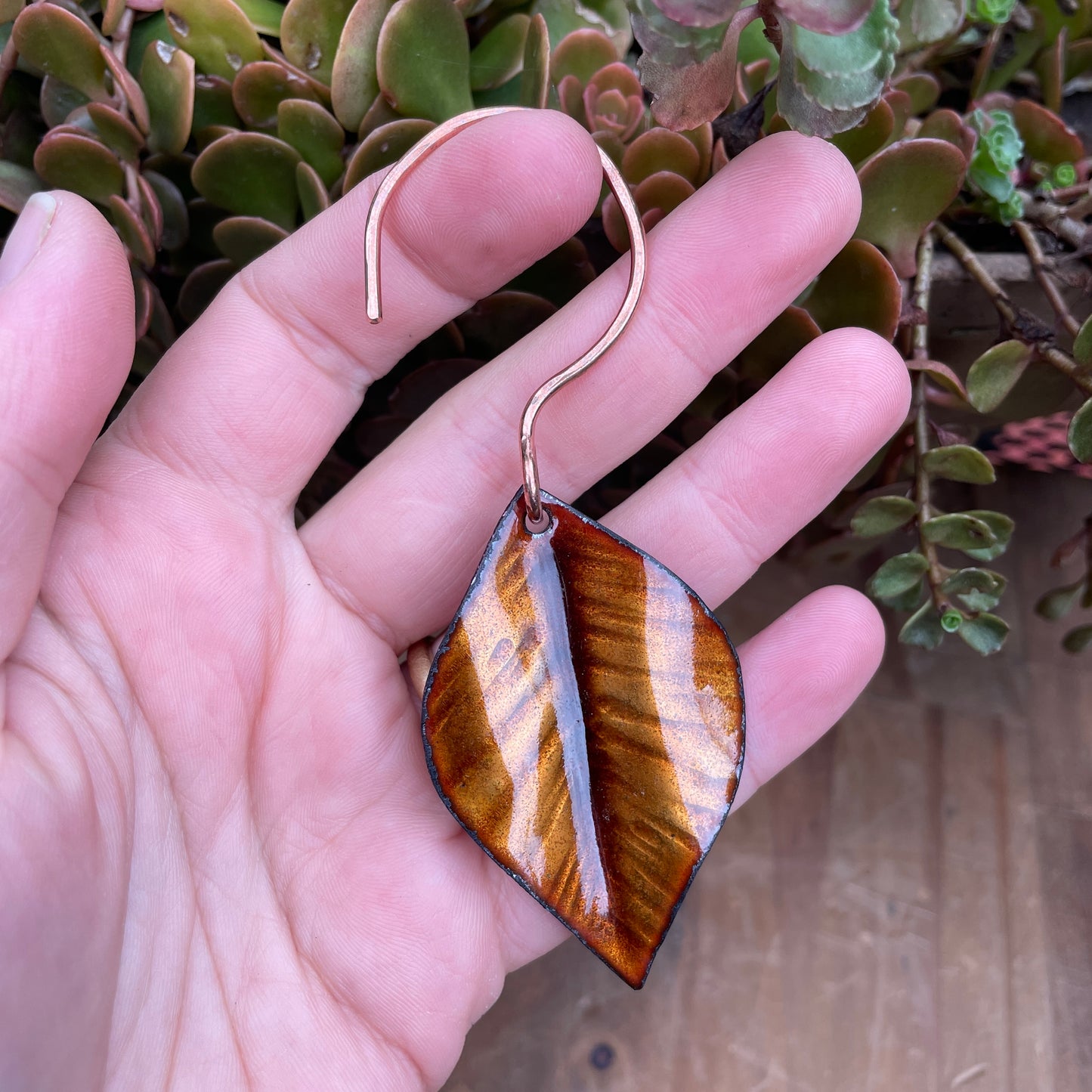 Golden Brown Leaf Ornament 2