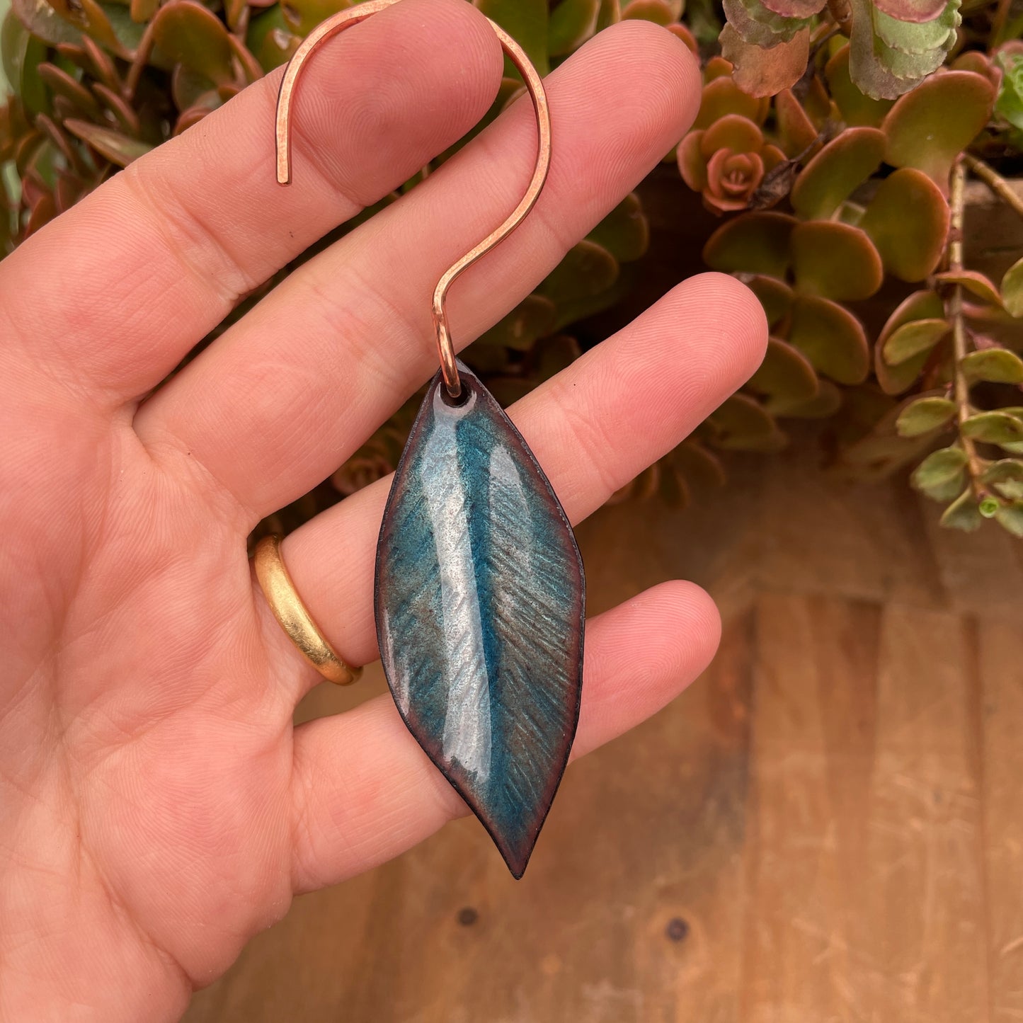 Blue Leaf Ornament