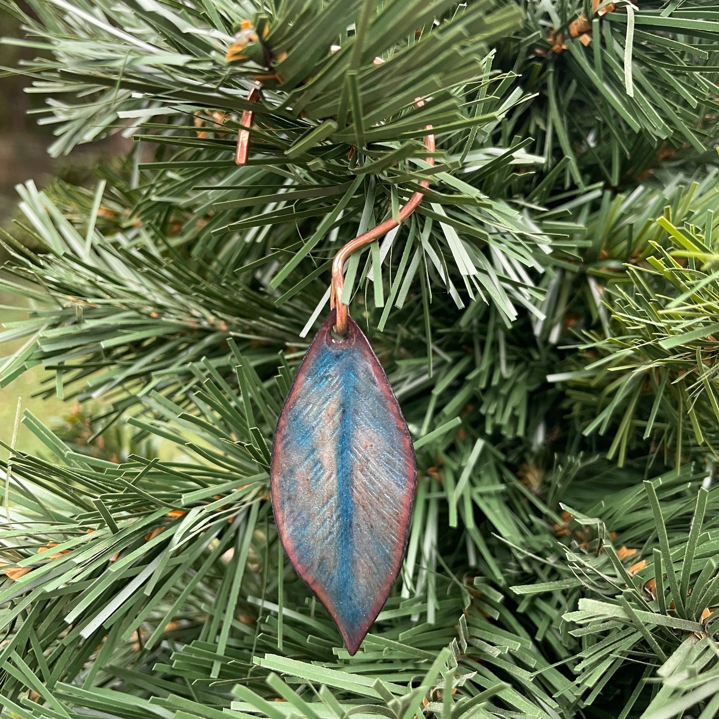 Blue Leaf Ornament