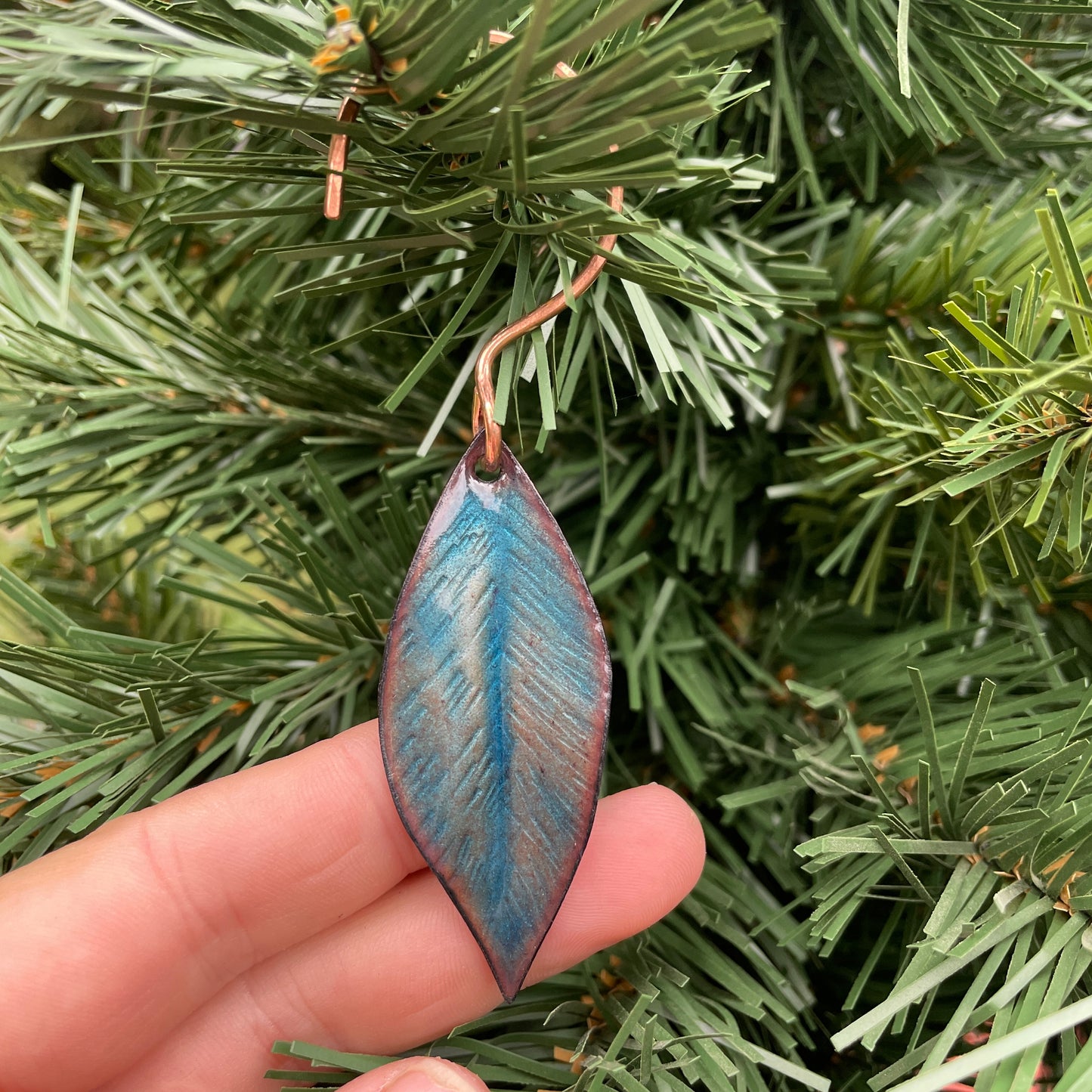 Blue Leaf Ornament