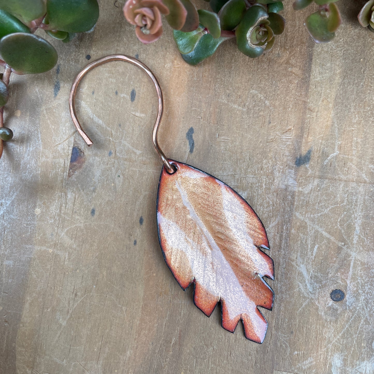 Peach & Pink Leaf Ornament