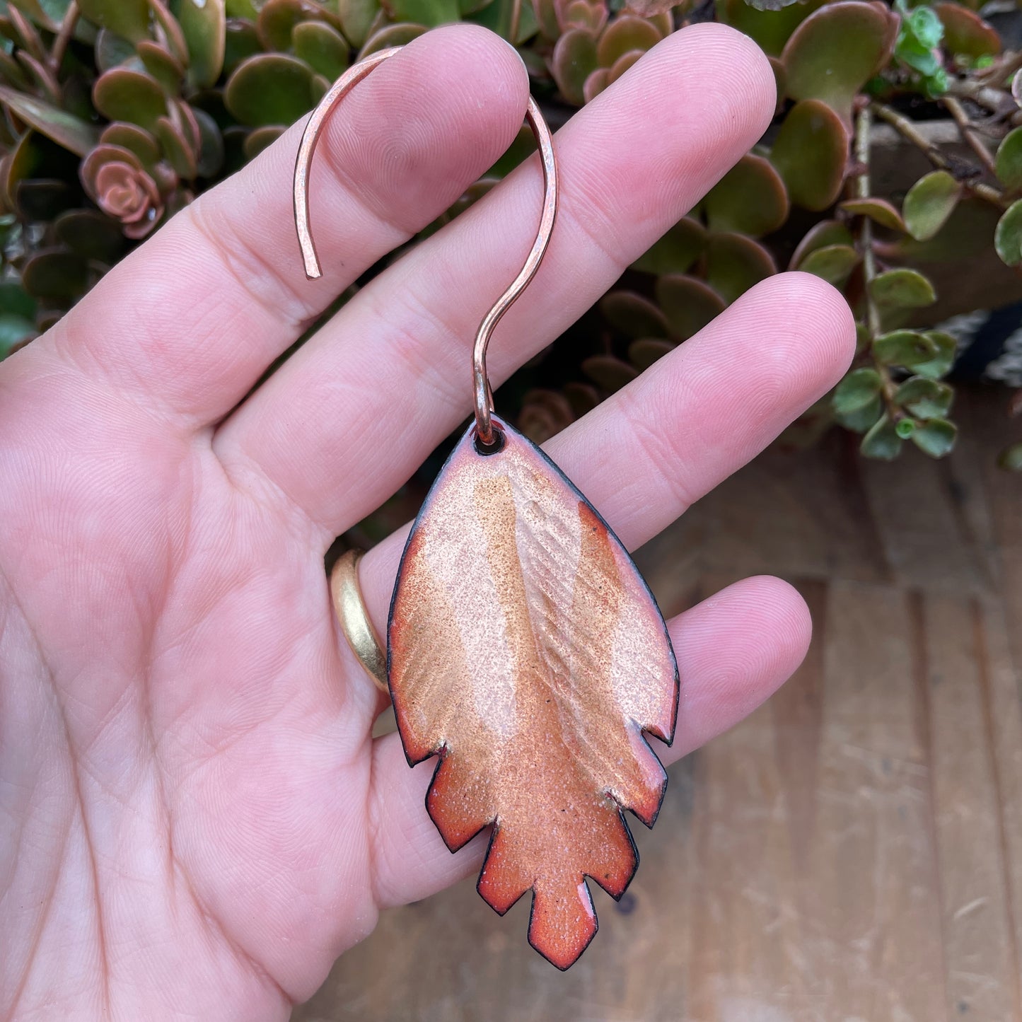 Peach & Pink Leaf Ornament