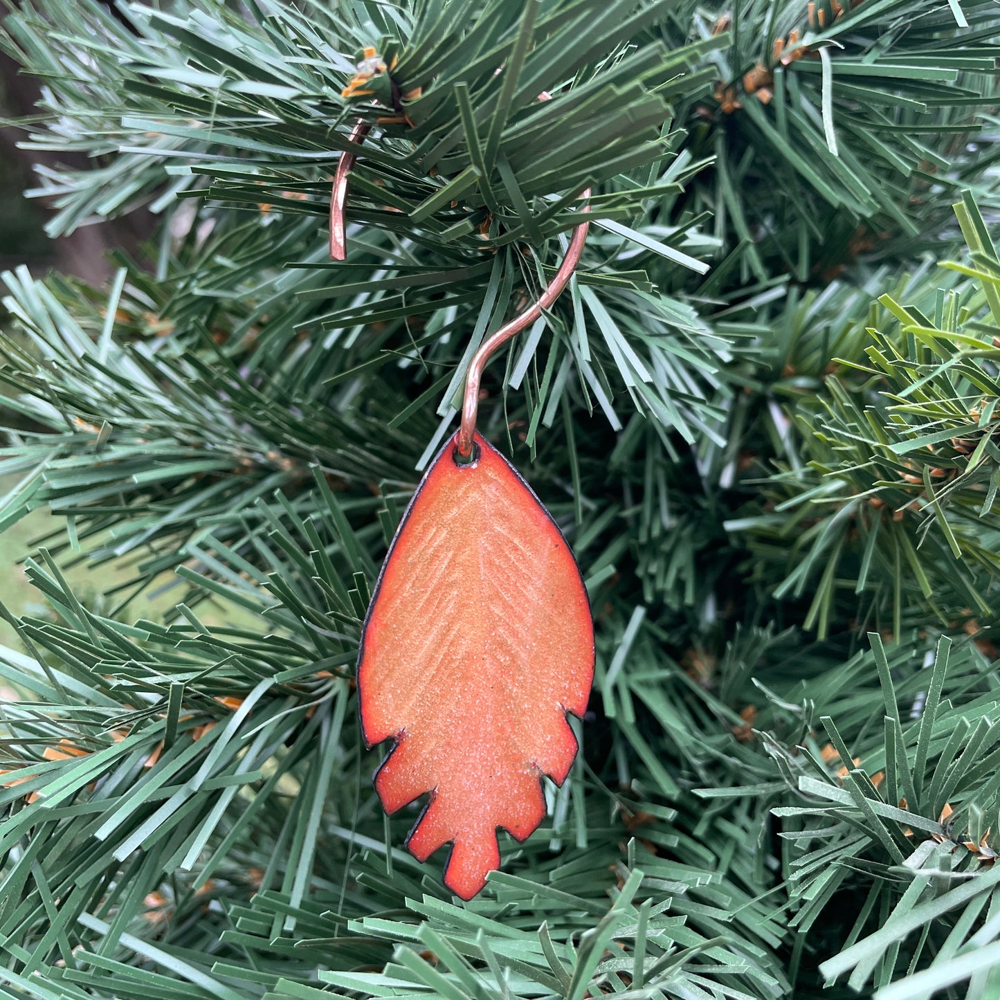 Peach & Pink Leaf Ornament