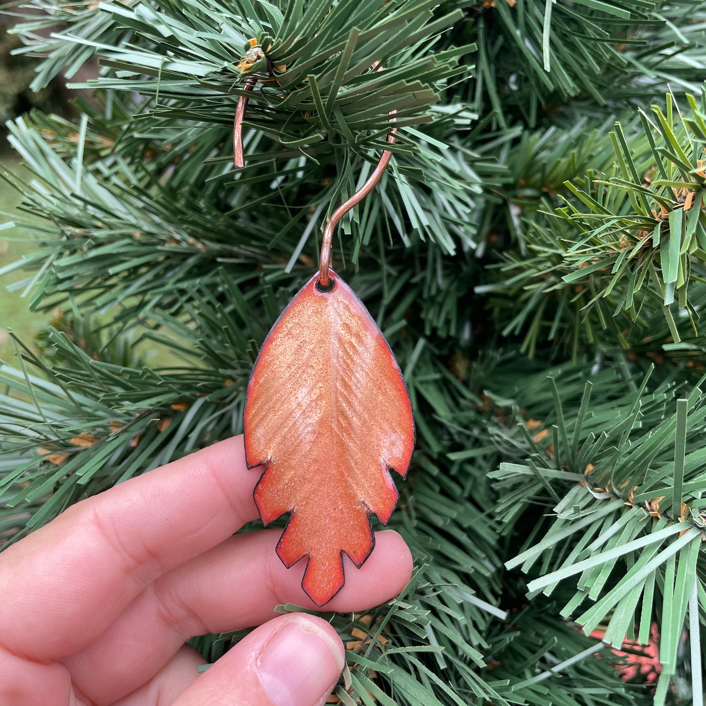 Peach & Pink Leaf Ornament
