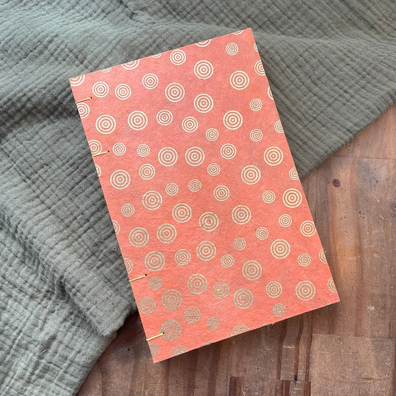 Large Orange & Gold Spiral Book
