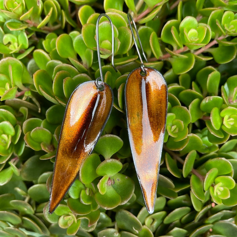 Brown Autumn Leaf Earrings