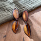 Double Peach & Brown Autumn Leaf Earrings