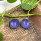 Eggplant Purple Large Short Flower Cup Earrings