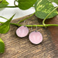 Pink Large Short Flower Cup Earrings