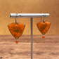 Orange Enamel Carnation 'Doodle' Earrings