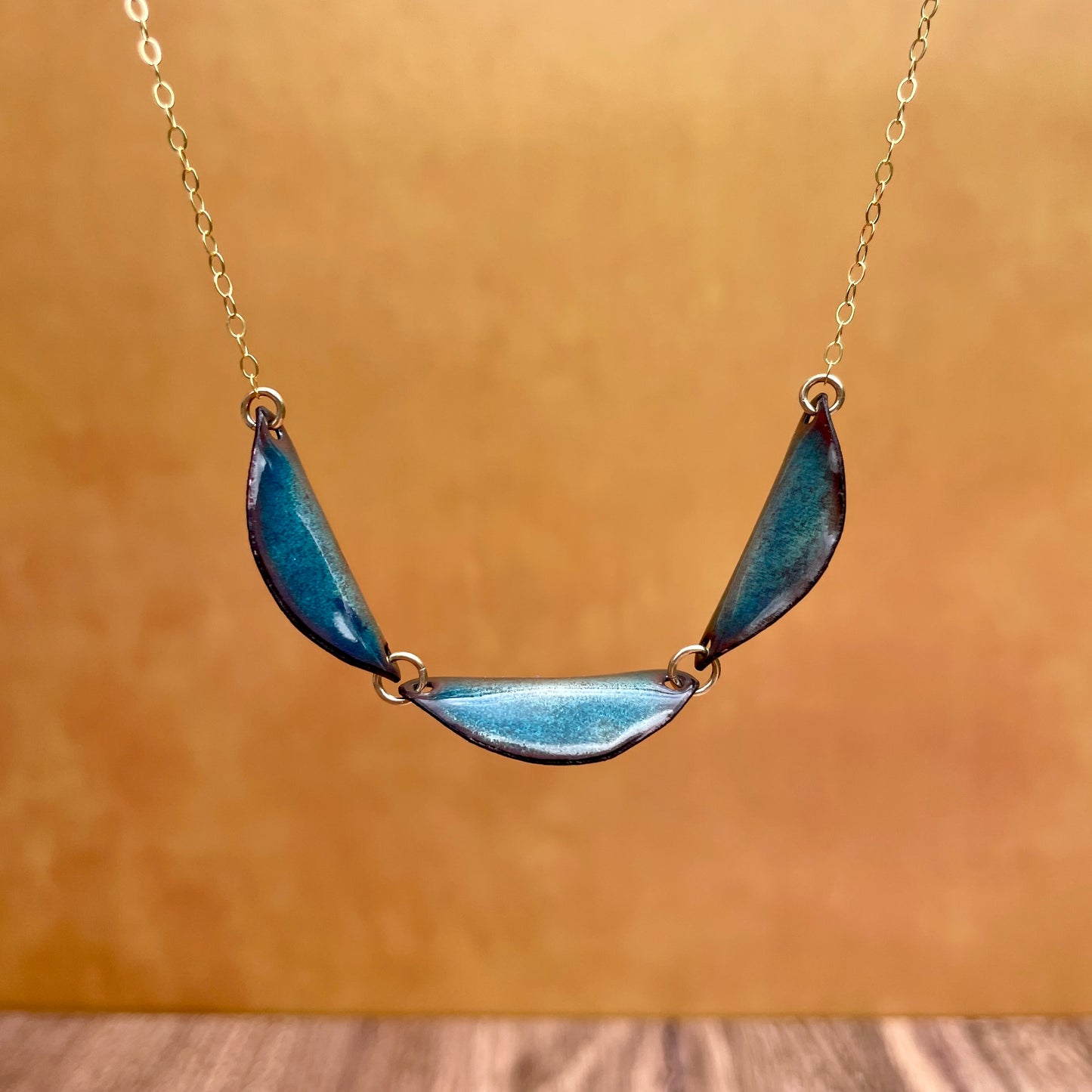 Water Blue Leaf Necklace