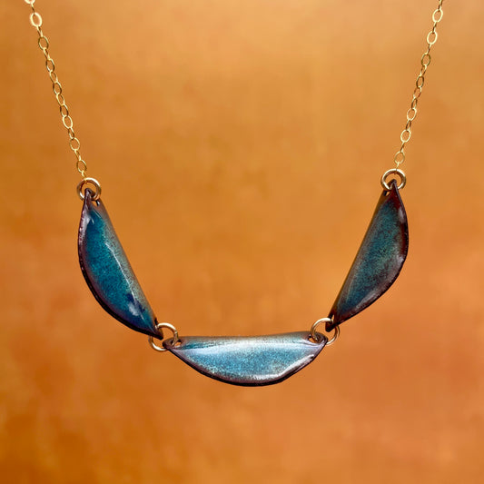 Water Blue Leaf Necklace