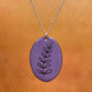 Purple Enamel Fern 'Doodle' Necklace