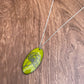Chartreuse Enamel Carnation 'Doodle' Necklace
