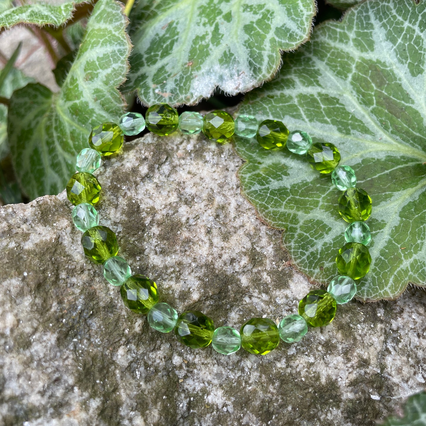 Monstera Green Stretch Bracelet
