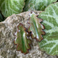 Green Oak Leaf Earrings