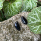 Black Small Leaf Earrings