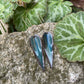 Water Blue Long Leaf Earrings