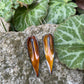 Golden Brown Long Leaf Earrings