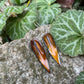 Golden Brown Long Leaf Earrings