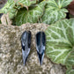 Black Long Leaf Earrings