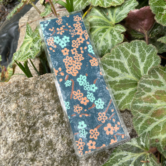 Blue Floral Decorative Paper Bookmark