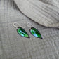 Green Small Leaf Earrings