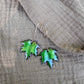 Green Maple Leaf Earrings