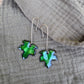 Green Maple Leaf Earrings