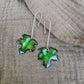 Green Maple Leaf Earrings