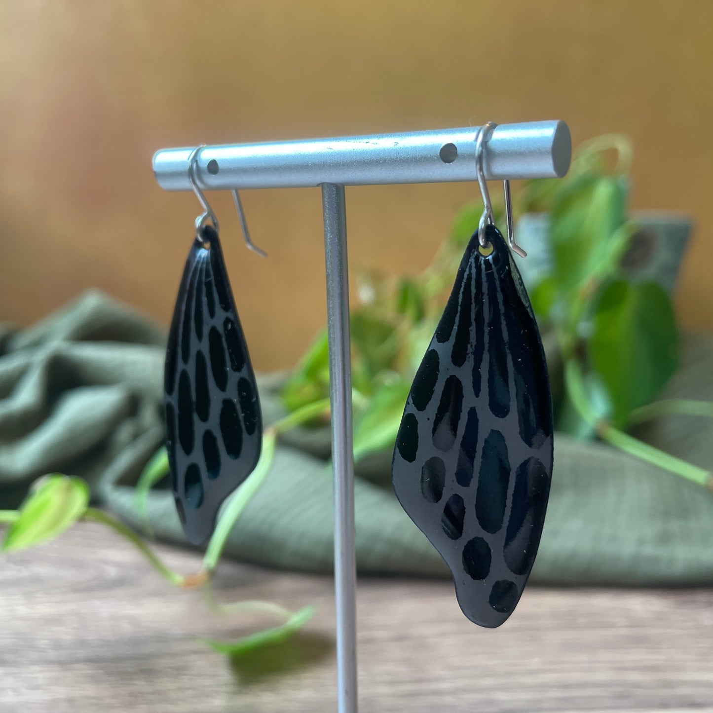 Black Enamel Butterfly Wings