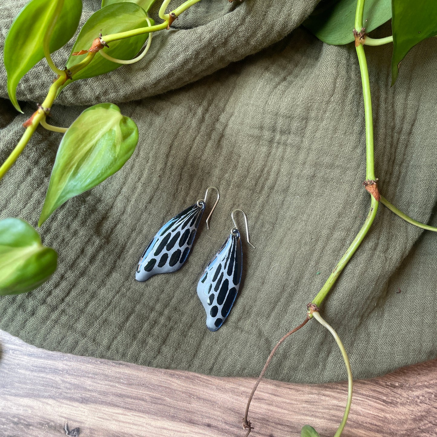Black Enamel Butterfly Wings