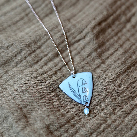 Blue Enamel Lily-of-the-Valley 'Doodle' Necklace