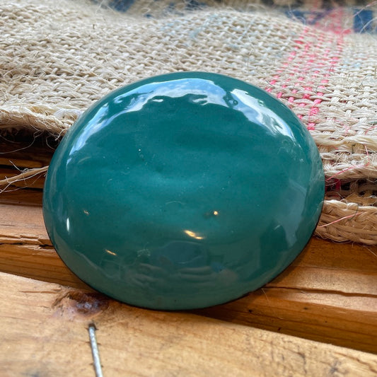 Lemon Sorbet Enamel Teal Flower Trinket Dish