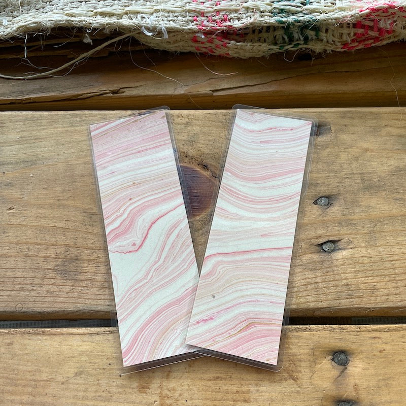 Pink Marbled Decorative Paper Bookmark