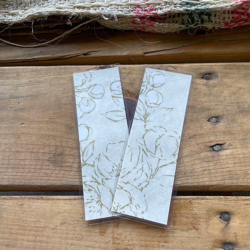 Cream & Gold Floral Decorative Paper Bookmark