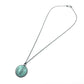 Blue Enamel Leaf 'Doodle' Cabochon Necklace