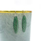 Green Enamel Leaf 'Doodle' Earrings