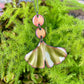 Olive Green Ginkgo Necklace with Peachy Accents