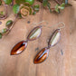 Double Olive & Brown Autumn Leaf Earrings