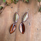 Double Olive & Brown Autumn Leaf Earrings