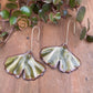 Olive Green Ginkgo Leaf Earrings